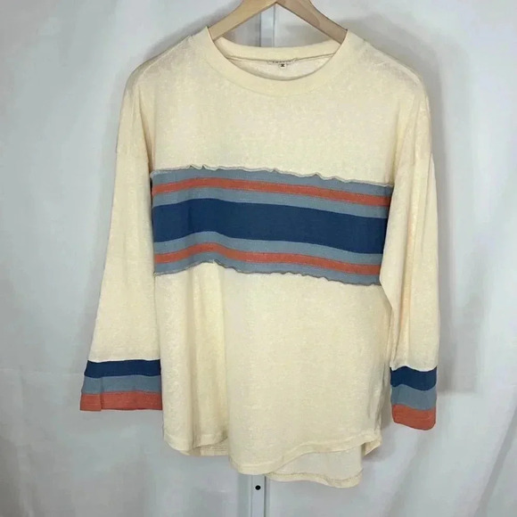 JODIFL Size Small Shirt Long Sleeve Striped Top Blouse Casual Comfort Blue - Picture 1 of 14